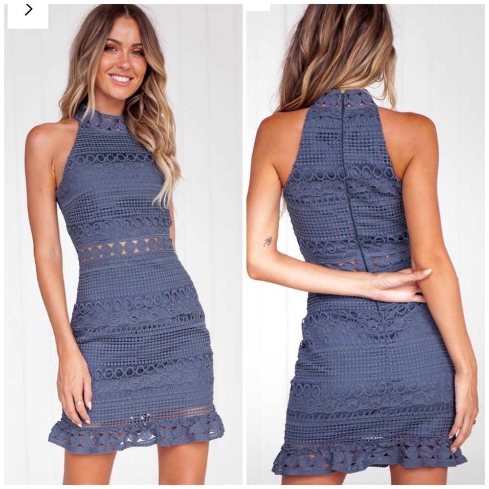 Two Sisters The Label | Rivers Dress Steel Blue XS